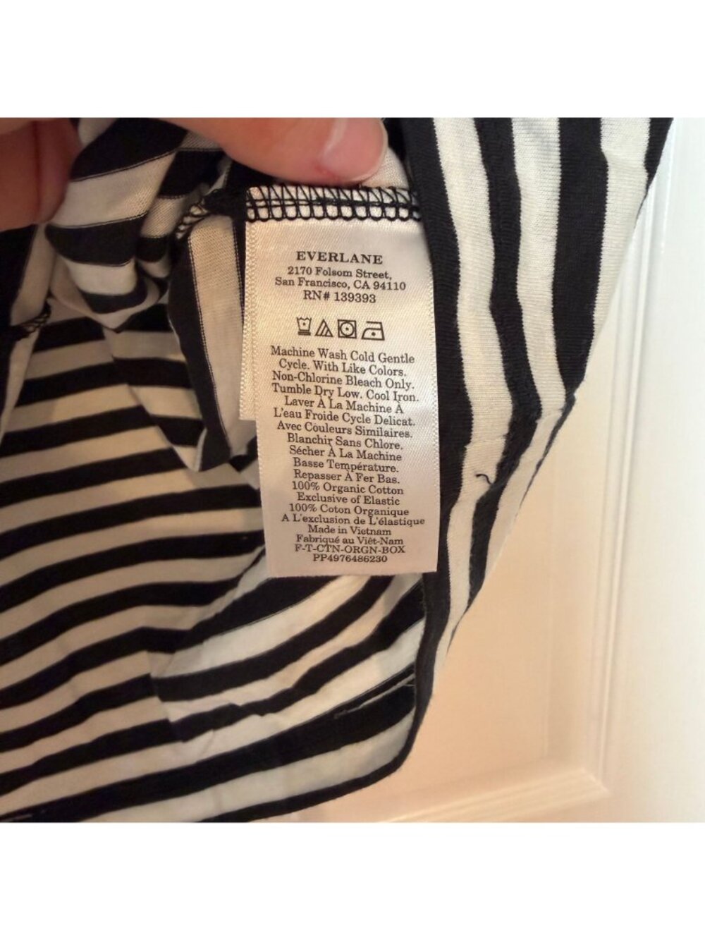 Everlane The Box-Cut Tee in Essential Cotton Black White Stripe Size L NWT - Picture 4 of 6